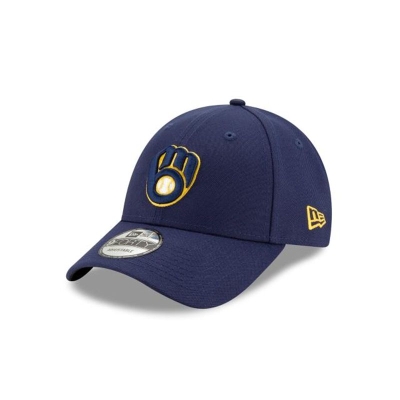 Black Milwaukee Brewers Hat - New Era MLB The League 9FORTY Stretch Fit Caps USA9870165